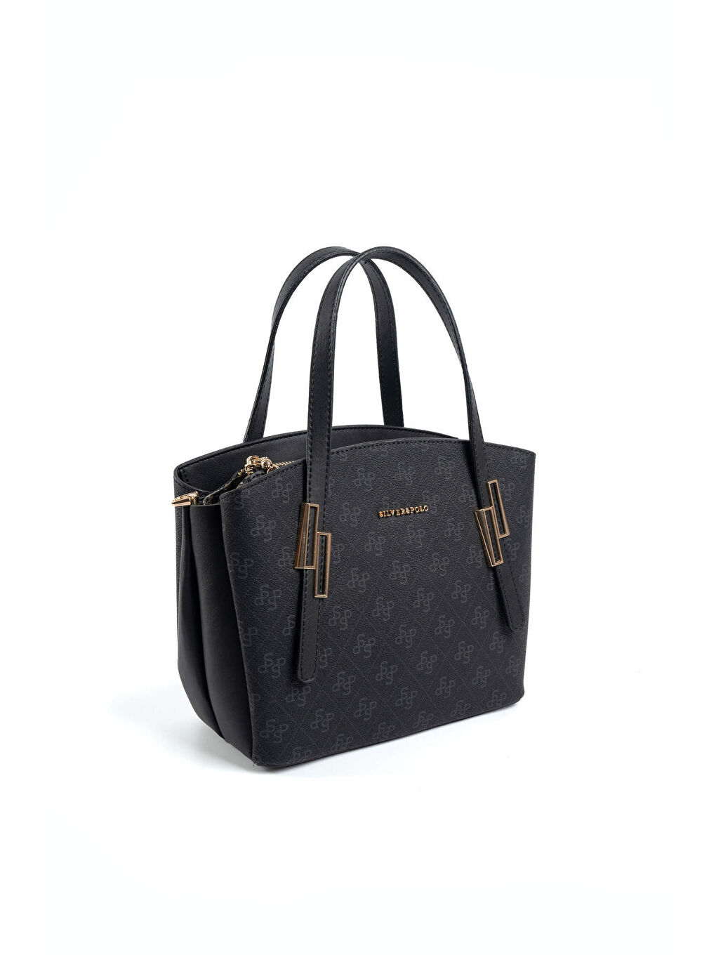 Siyah Kadın Omuz Çantası 1021-47348 SILVER POLO BAYAN ÇANTASI M178 SİYAH-MAT SİYAH-1