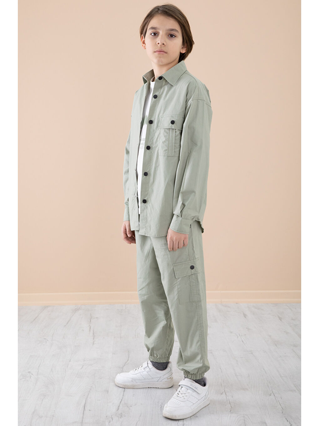 Haki Erkek Çocuk Baskılı Tişörtlü 3lü Takım 20330-4