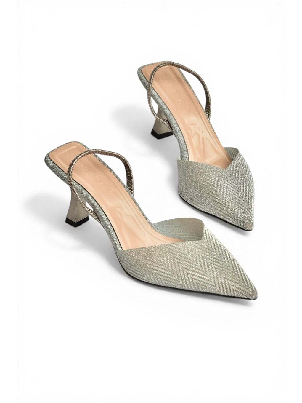 Antrasit Platin Kadın Topuklu Ayakkabı Y820444214-1