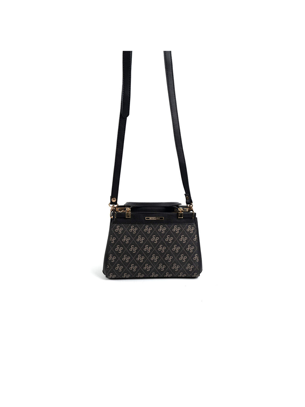 Gri Kadın Omuz Çantası 1193-47687 SILVER POLO BAYAN ÇANTASI M178 FÜME-MAT SİYAH-5