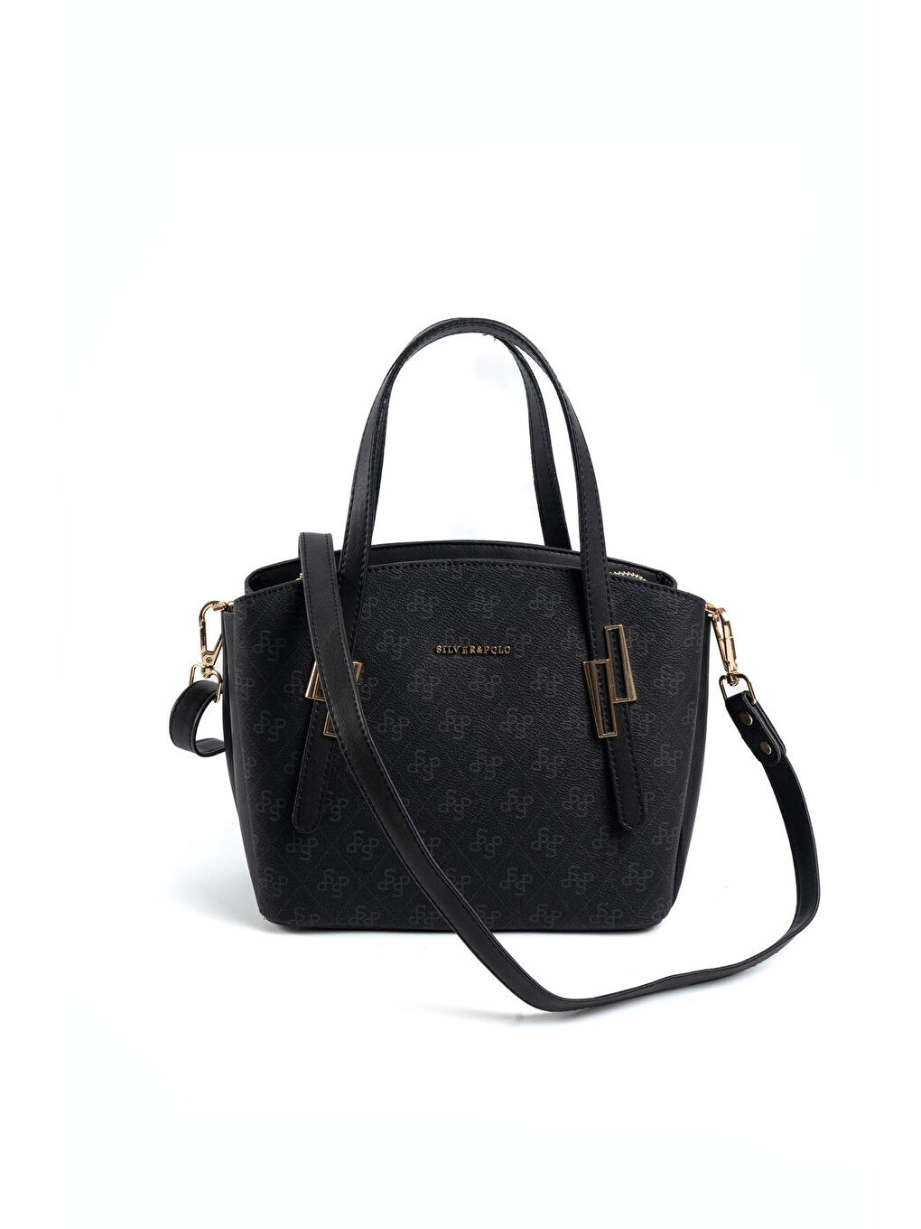 Siyah Kadın Omuz Çantası 1021-47348 SILVER POLO BAYAN ÇANTASI M178 SİYAH-MAT SİYAH-4