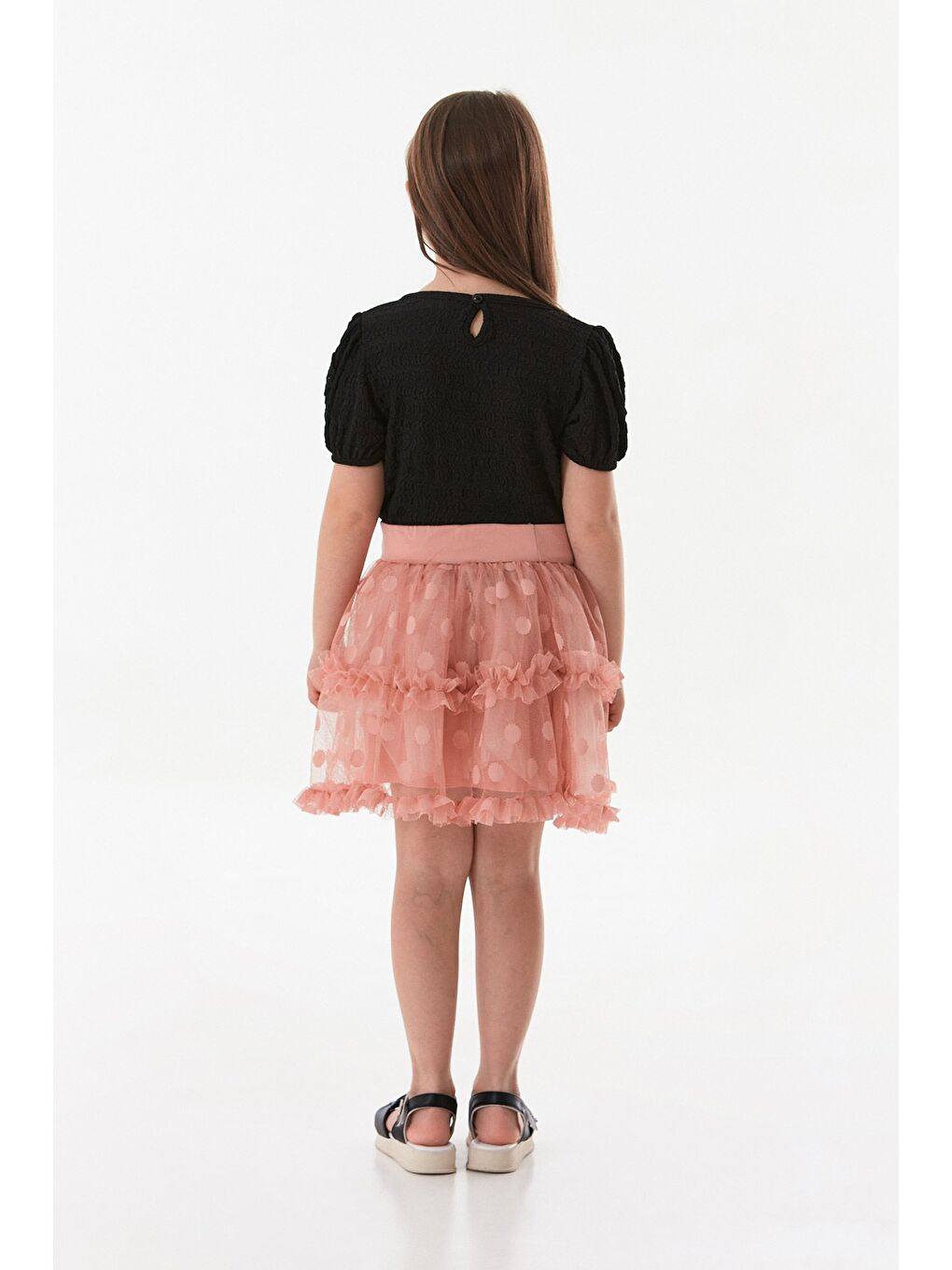 Pembe Puantiyeli 23 Nisan Kız Çocuk Tütü Etek-2