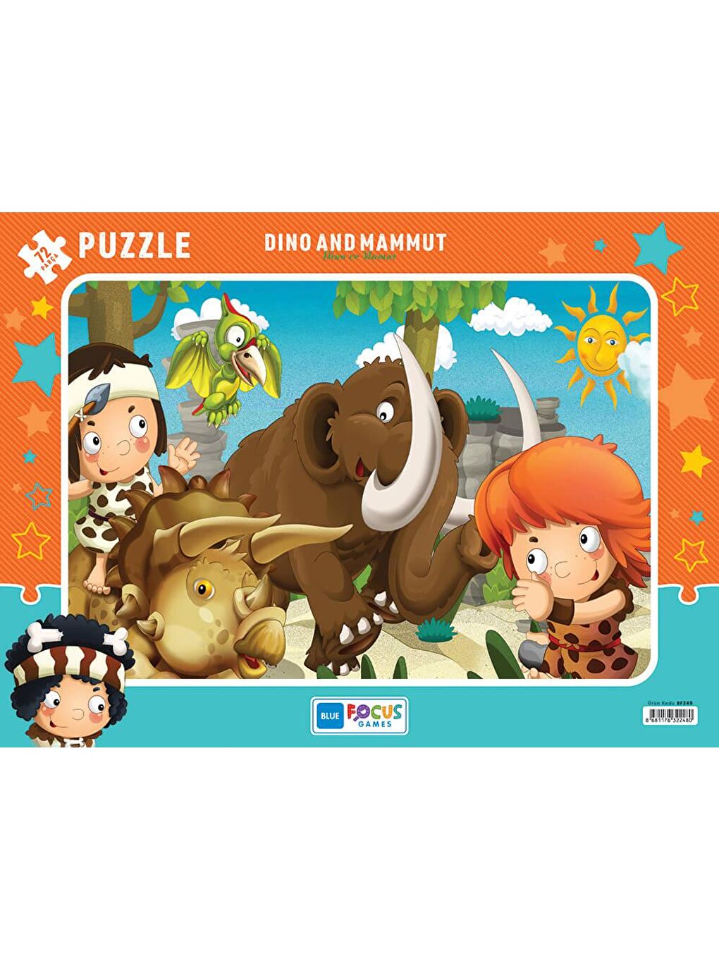 Blue Focus Karışık 72 Parça Puzzle - Dino ve Mamut (Dino and Mammut) - 1