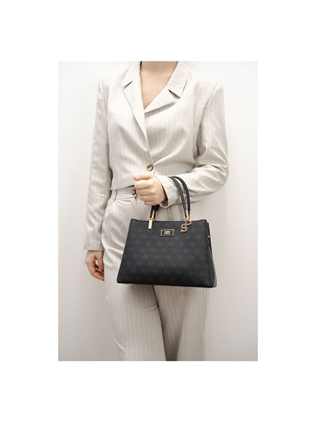 Siyah Kadın Omuz Çantası 1098-45862 SILVER POLO BAYAN ÇANTASI M178 SİYAH-MAT SİYAH