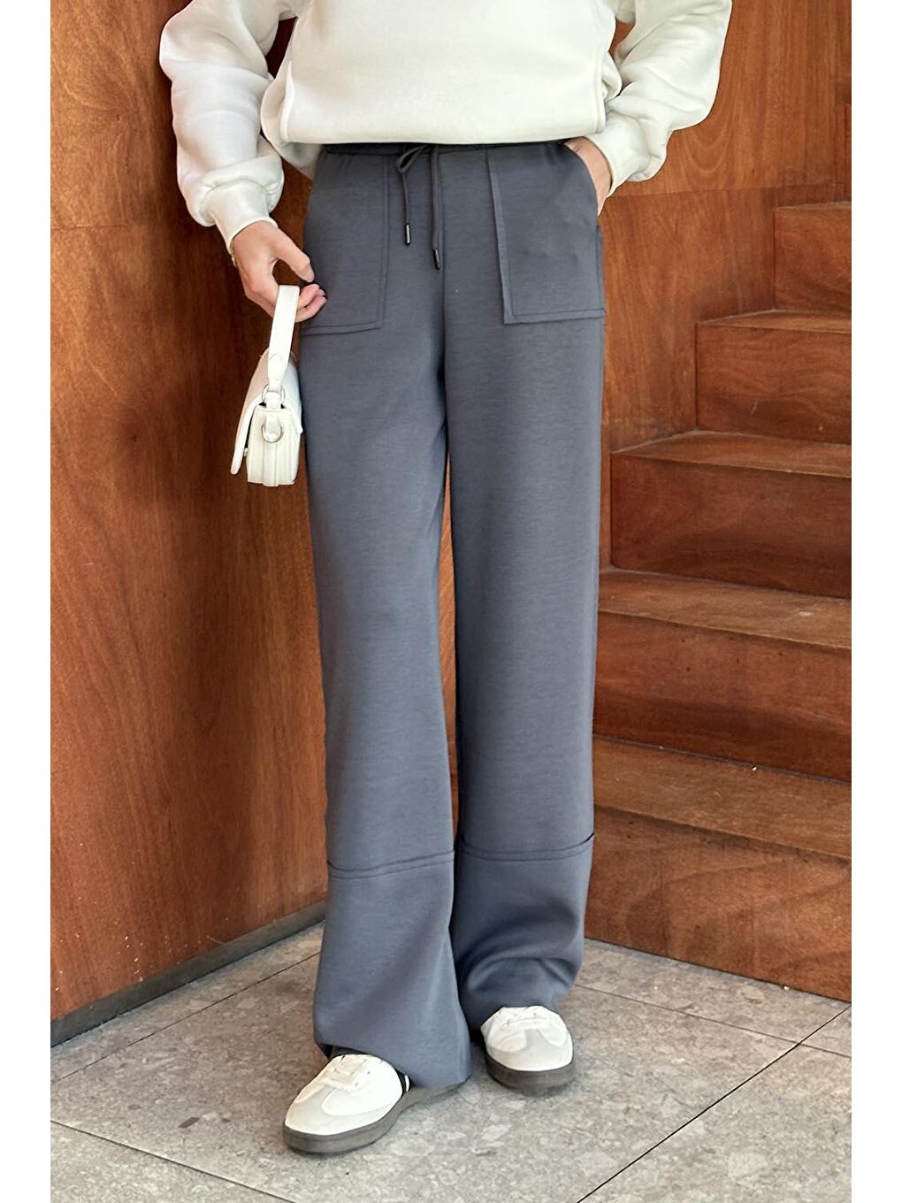 Bol Paça  Eşofman Altı Antrasit