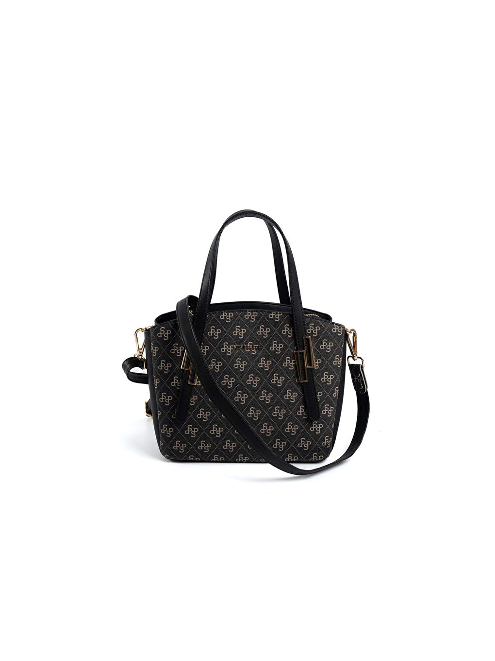 Gri Kadın Omuz Çantası 1021-47349 SILVER POLO BAYAN ÇANTASI M178 FÜME-MAT SİYAH-4