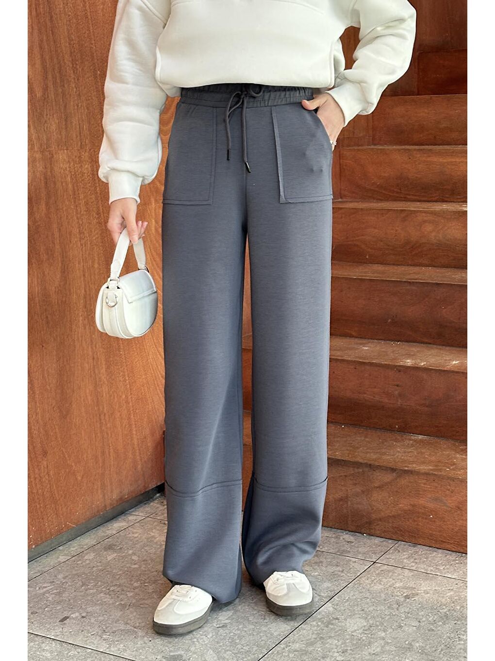 Bol Paça  Eşofman Altı Antrasit-2