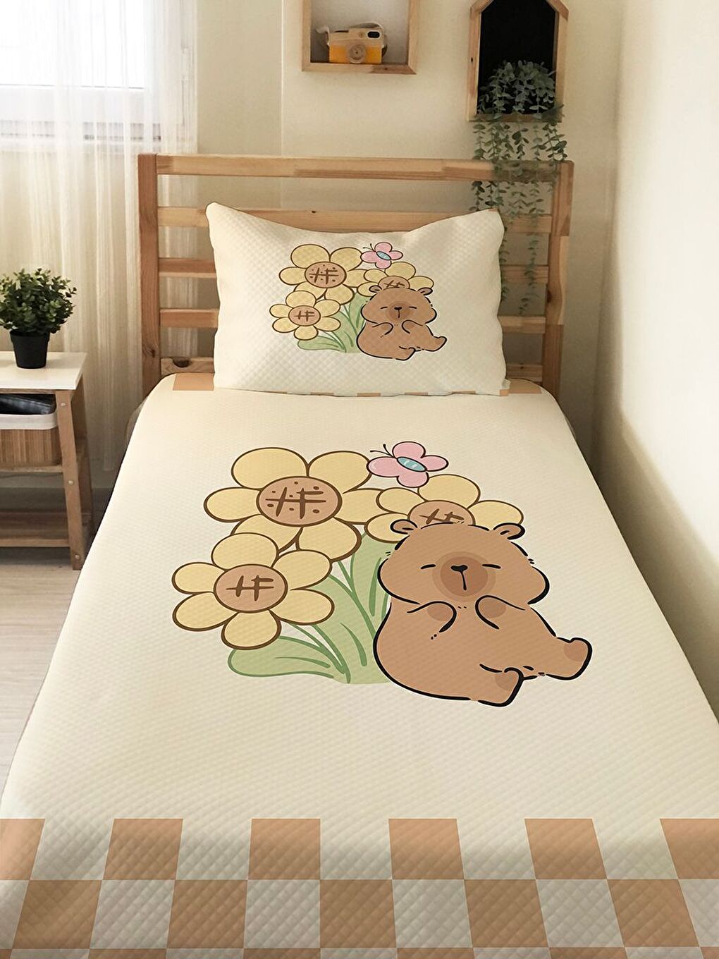 Karışık Desenli Tek Kişilik Pike    160x220 cm