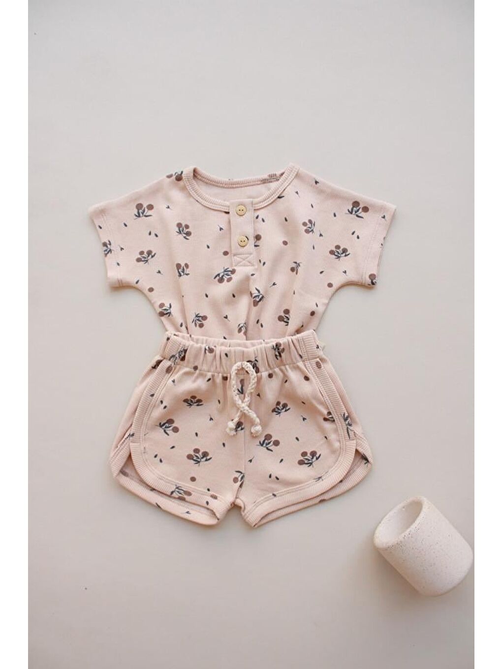 Bej Zeytin Baskı Kaşkorse Alt Üst Takım-3