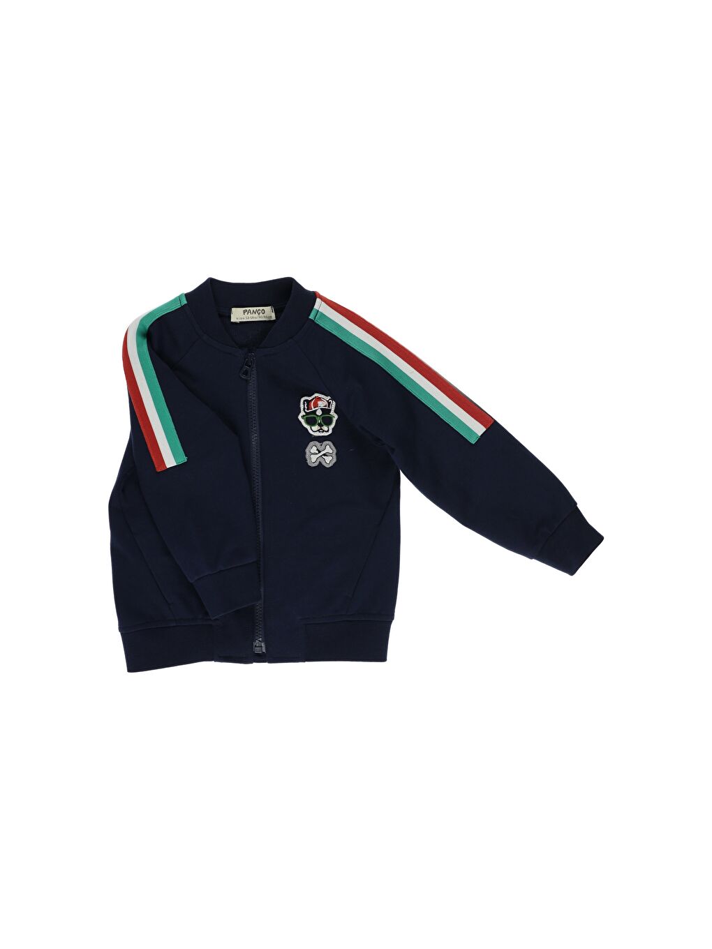 Lacivert Erkek Çocuk Kolej Yaka Arma Detay Sweatshirt-1