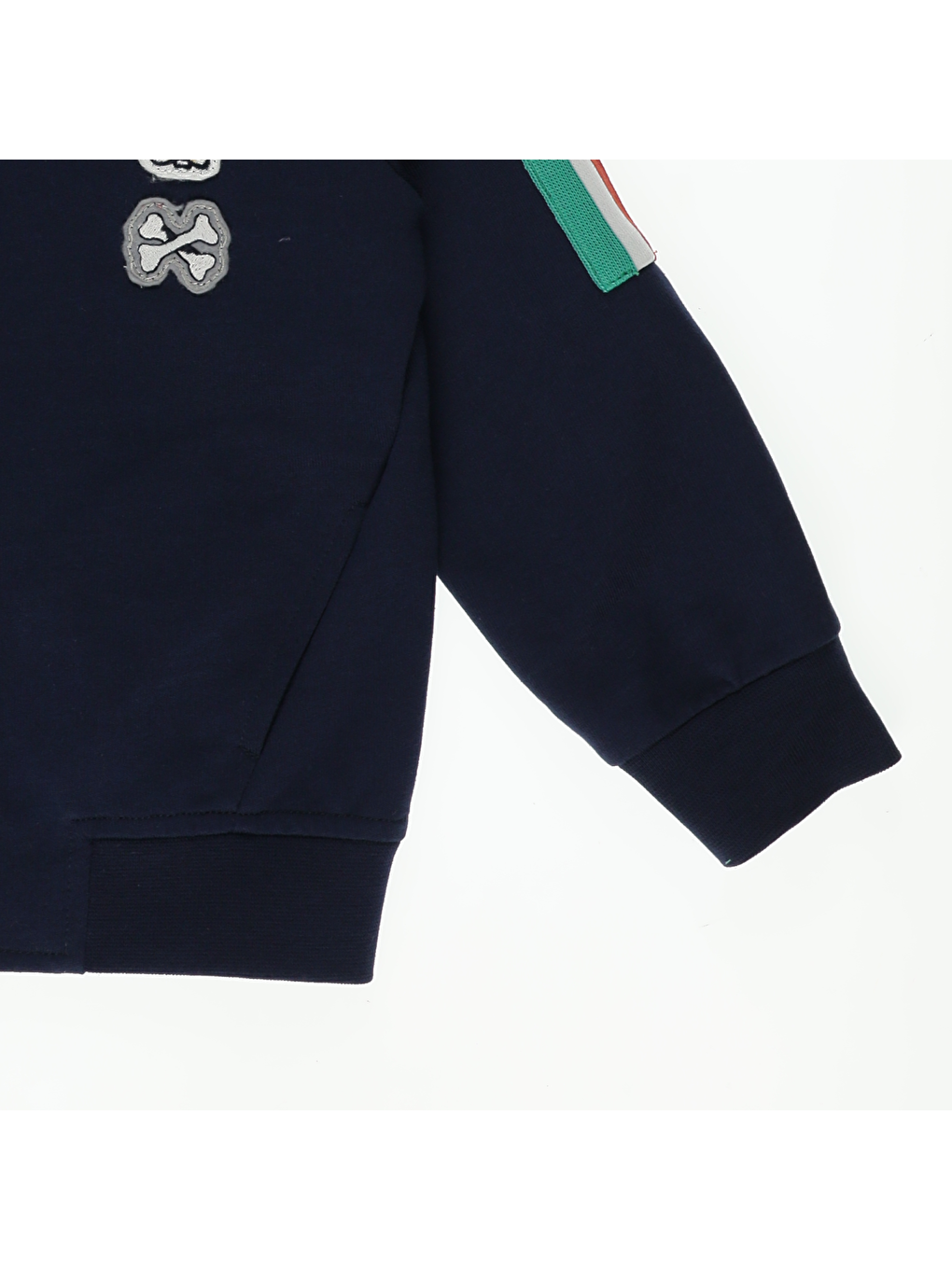 Lacivert Erkek Çocuk Kolej Yaka Arma Detay Sweatshirt-3