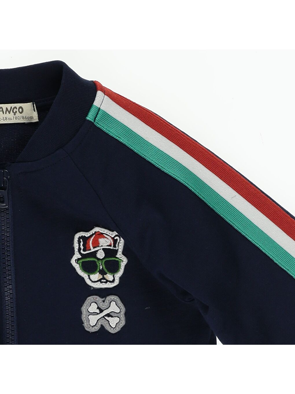 Lacivert Erkek Çocuk Kolej Yaka Arma Detay Sweatshirt-4