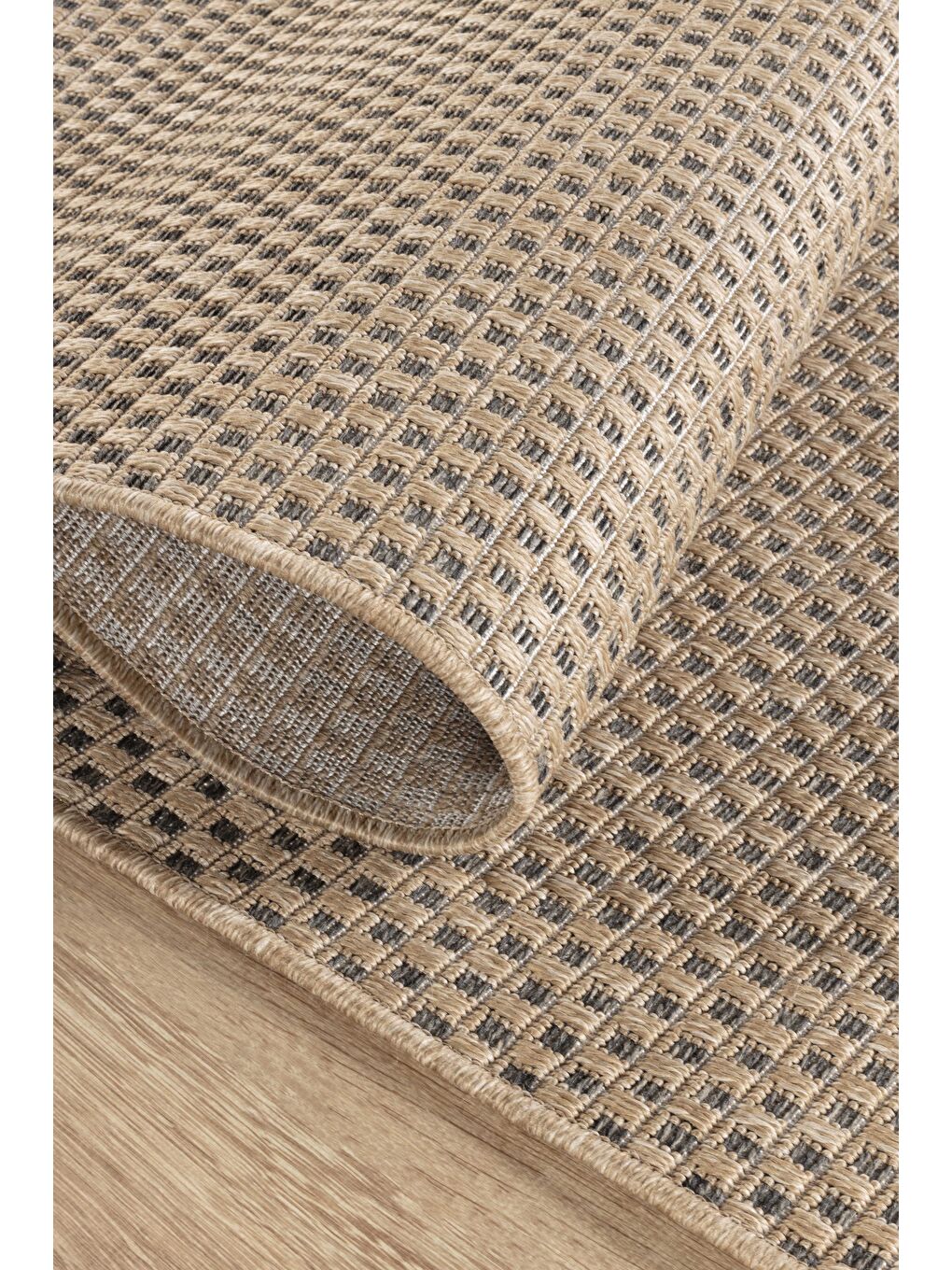 Sisaluna 4442 Bej Jüt Tabanlı Modern Dokuma Kilim Sisal Hasır Halı-120x170-3