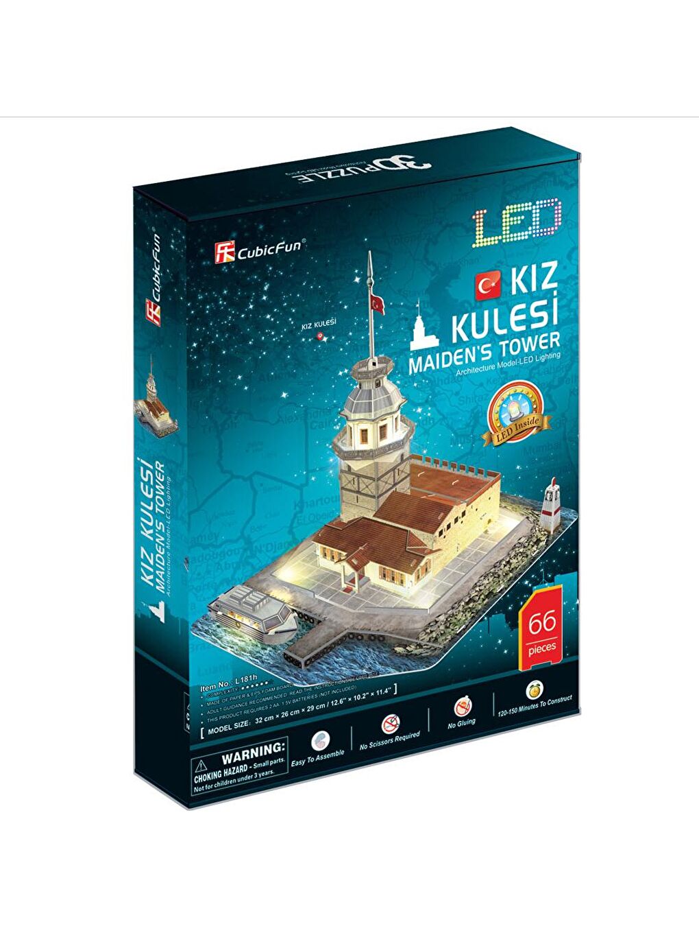 Cubic Fun Karışık 3D 66 Parça Led Puzzle Kız Kulesi - 2