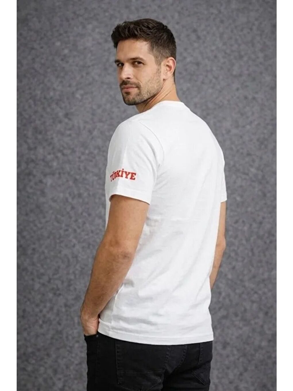 Beyaz Erkek Baskılı Tişört 2026 Dünya Kupası Taraftar Forma Tişört-1