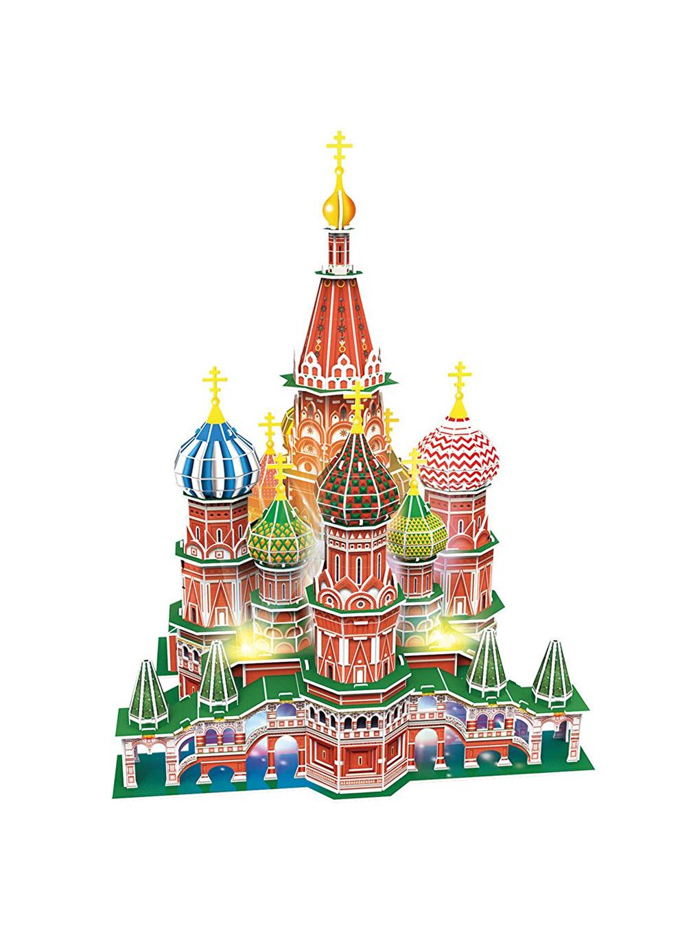 3D Puzzle 224 Parça St. Basil's Katadrali - Rusya (Led Işıklı)