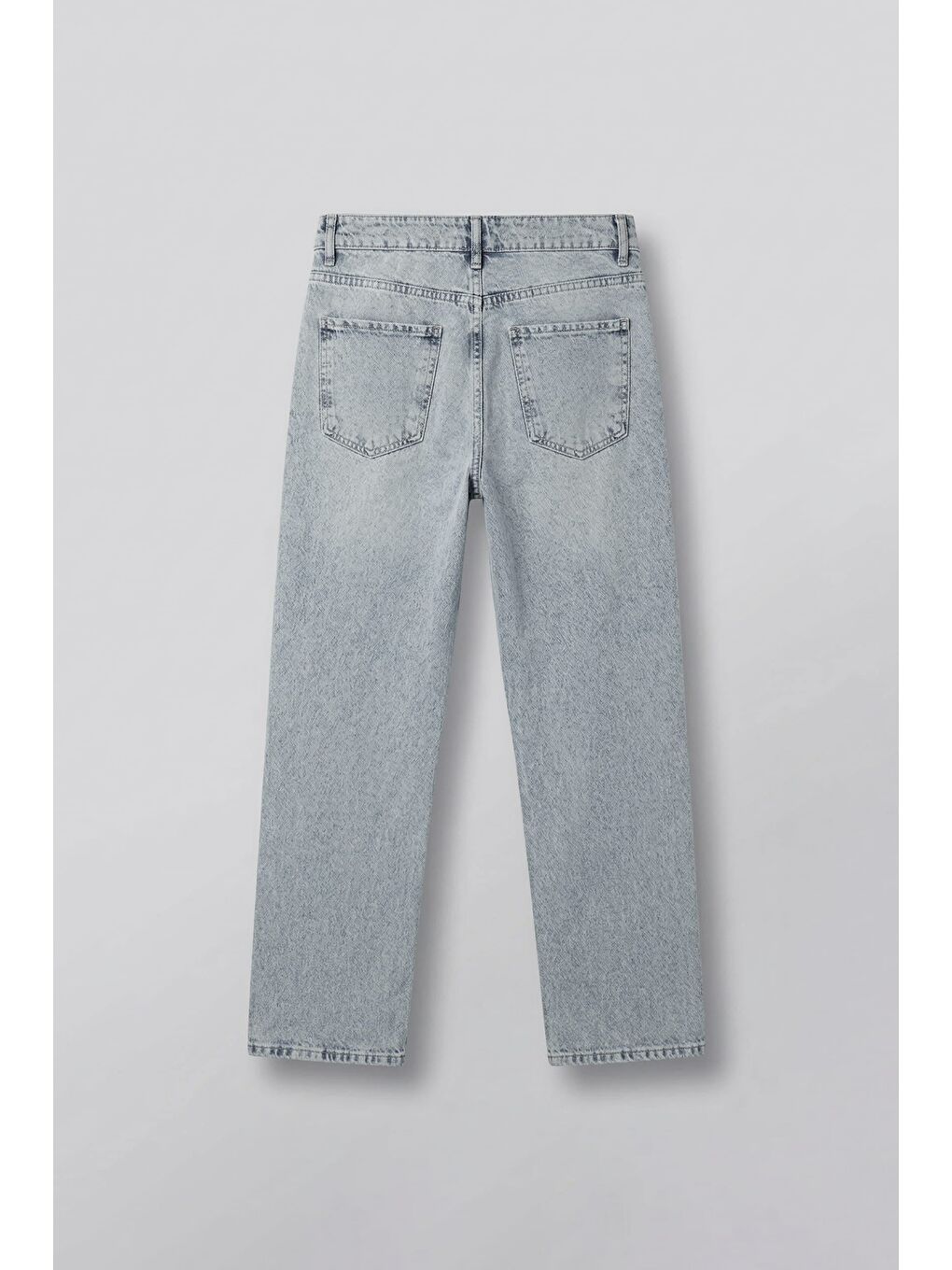 Erkek Baggy Fit Yıkamalı Rahat Kesim Jean Pantolon Buz Mavi-1
