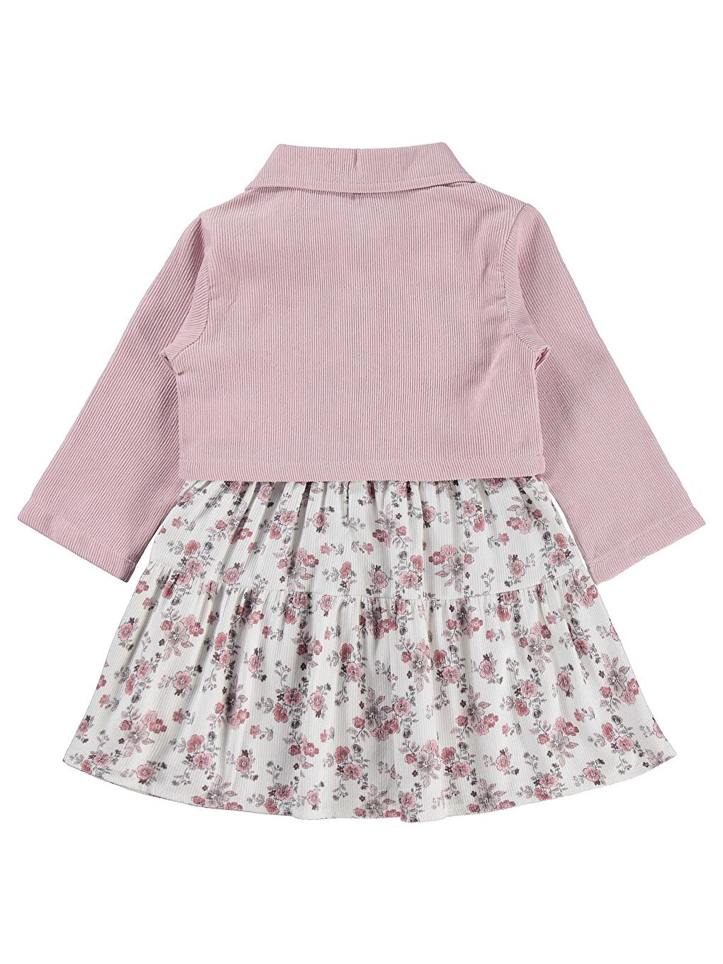 Civil Girls Ceketli Çiçekli 2 Li 2-5 Yaş Elbise - Pembe 2-3 Yaş-2