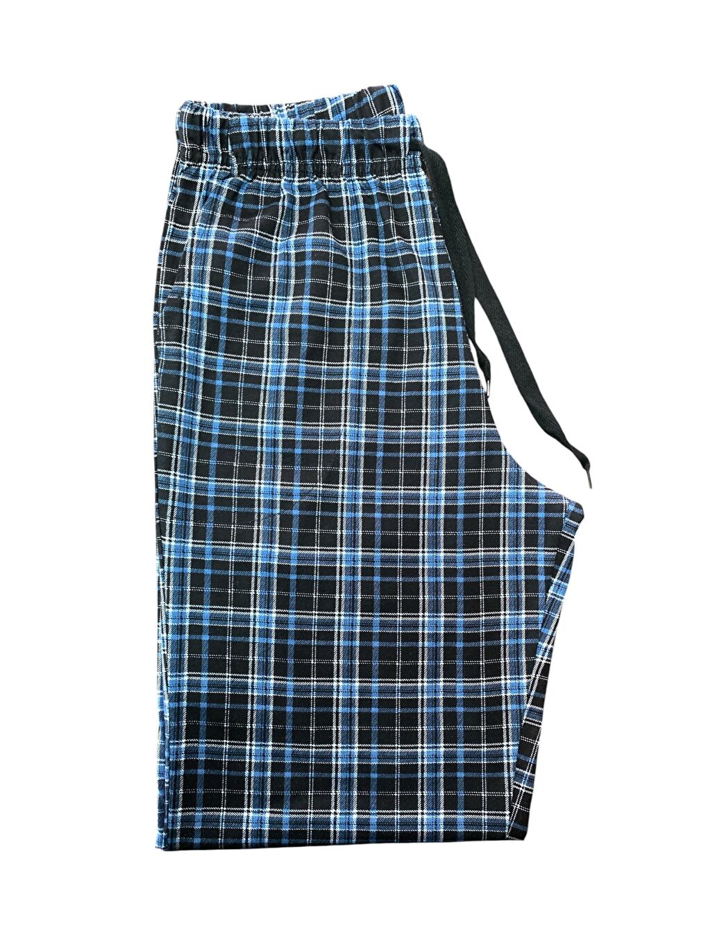 Erkek Mavi Ekose %100 Pamuk Yüksek Kalite Rahat Pijama Altı-1