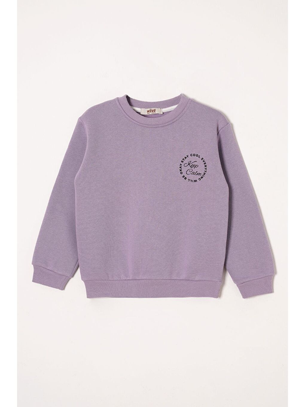 Yazı Baskılı Lila Renk Kız Çocuk  Sweat