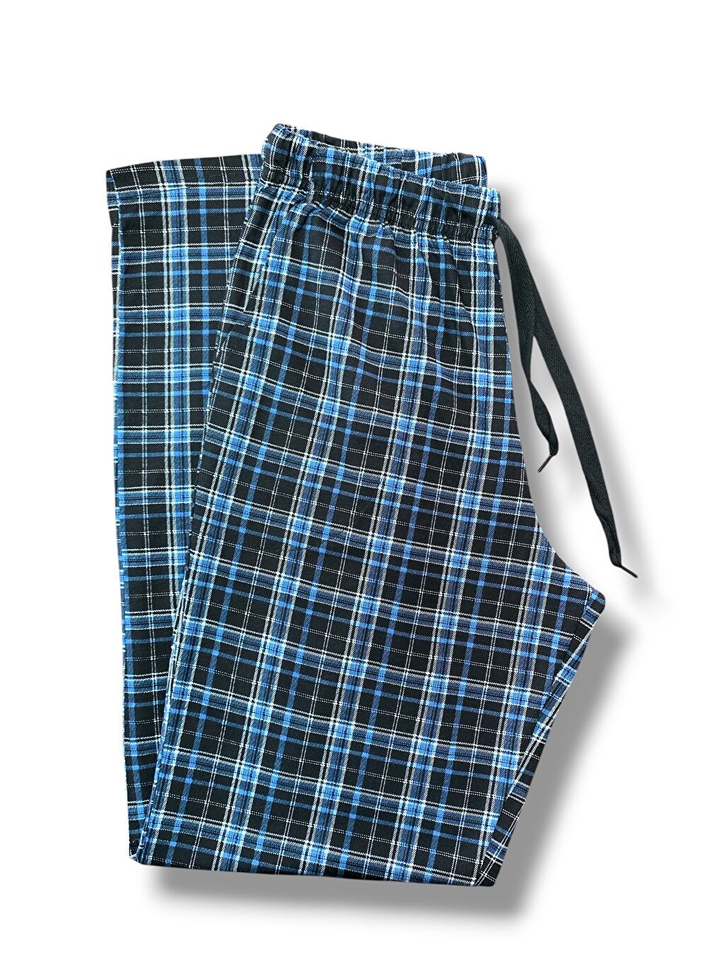 Erkek Mavi Ekose %100 Pamuk Yüksek Kalite Rahat Pijama Altı-2