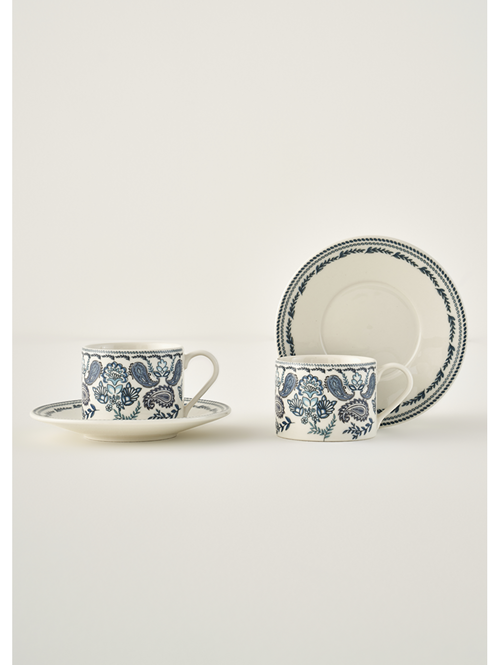 Paisley Porselen 2'li Çay Fincanı Mavi (180 cc)-1