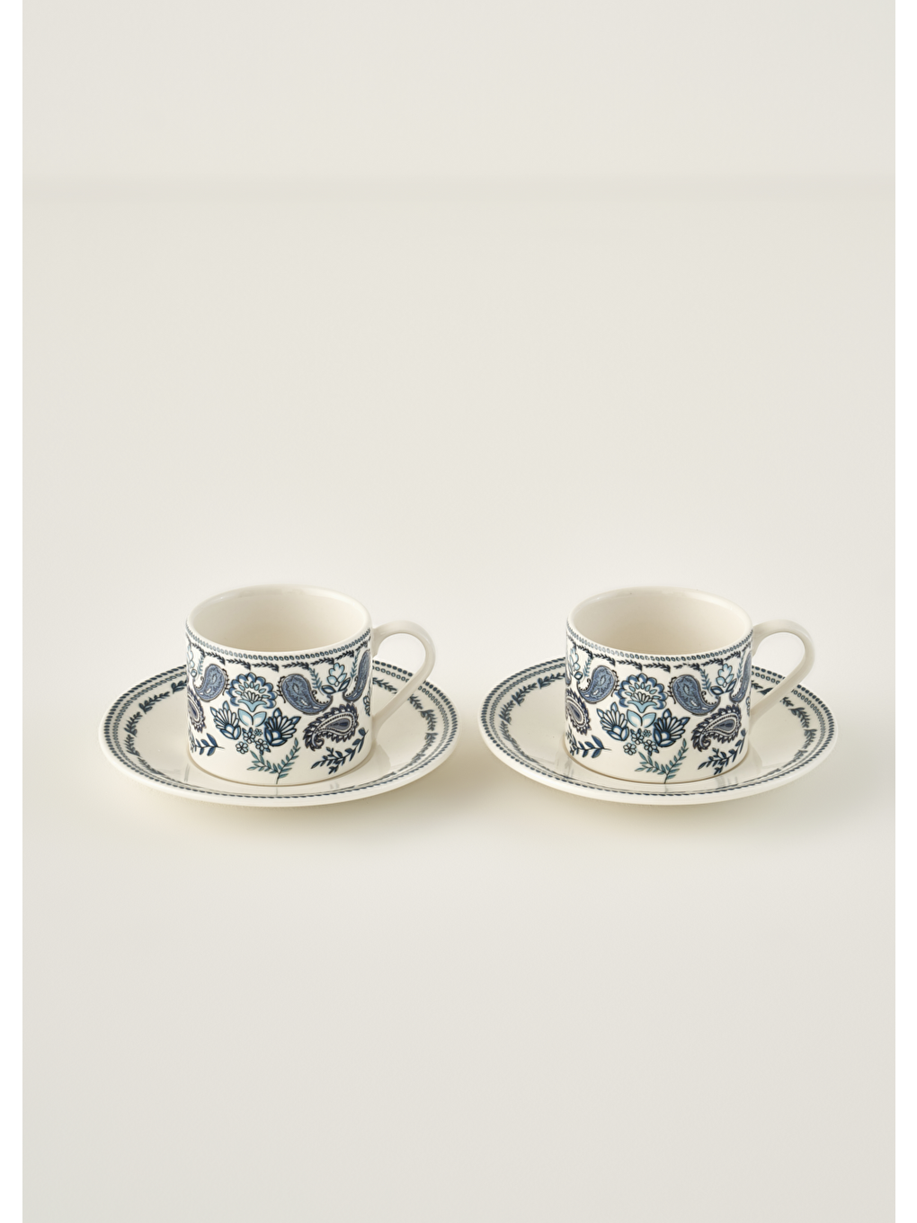 Paisley Porselen 2'li Çay Fincanı Mavi (180 cc)-3