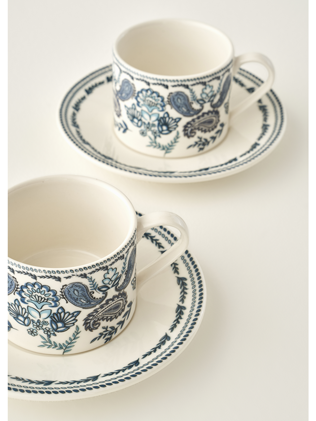 Paisley Porselen 2'li Çay Fincanı Mavi (180 cc)-4