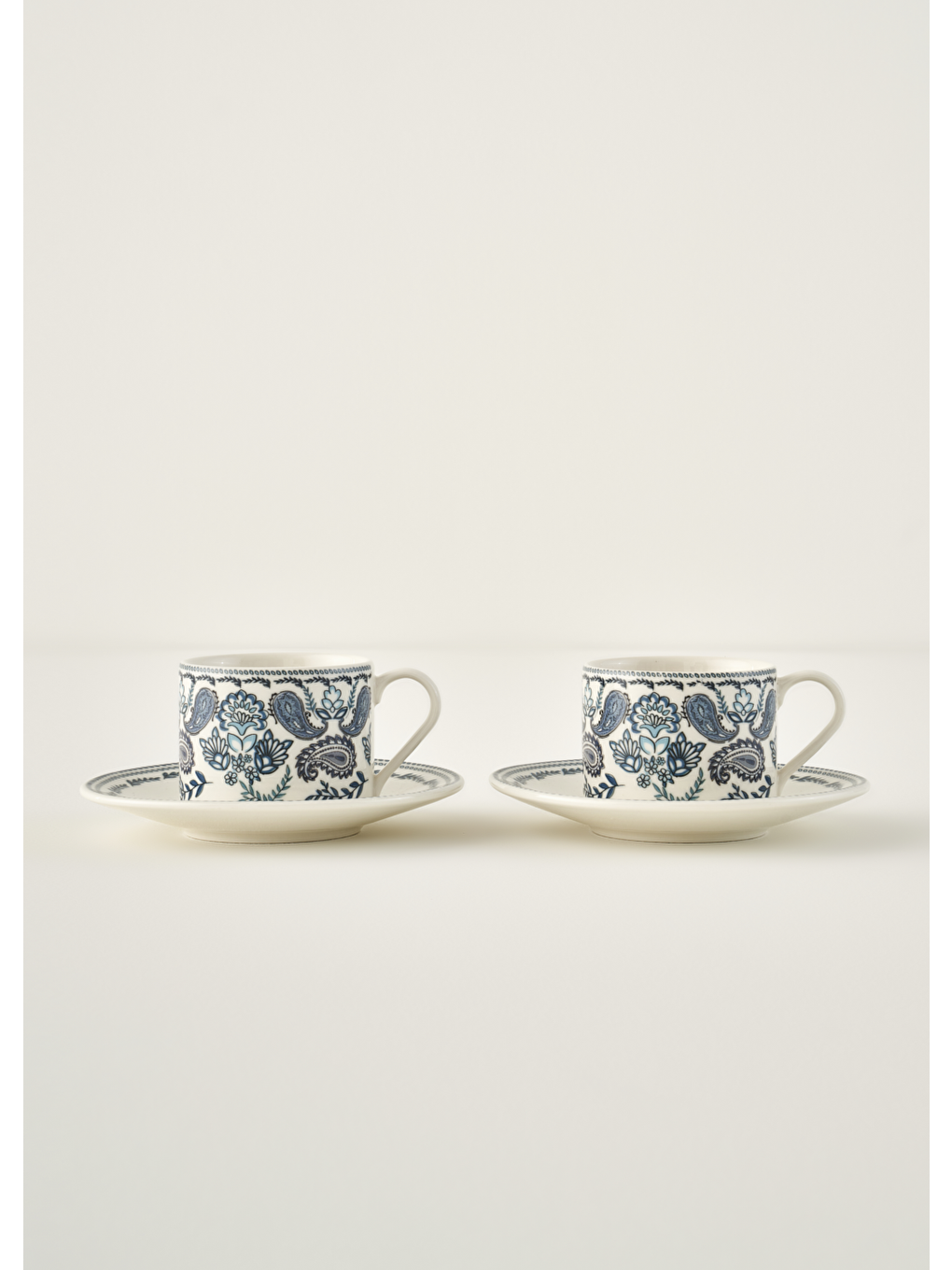 Paisley Porselen 2'li Çay Fincanı Mavi (180 cc)-7