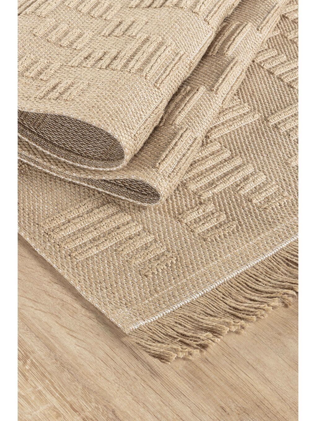 Natura 6664 %100 Doğal Jüt Kilim Bej Renkli Yumuşak Dokulu Kilim Modern Dokuma Kilim-120x180-5