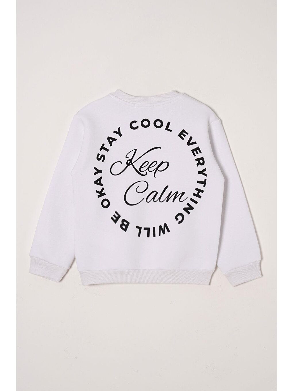 Yazı Baskılı Beyaz Renk Kız Çocuk Sweat-1