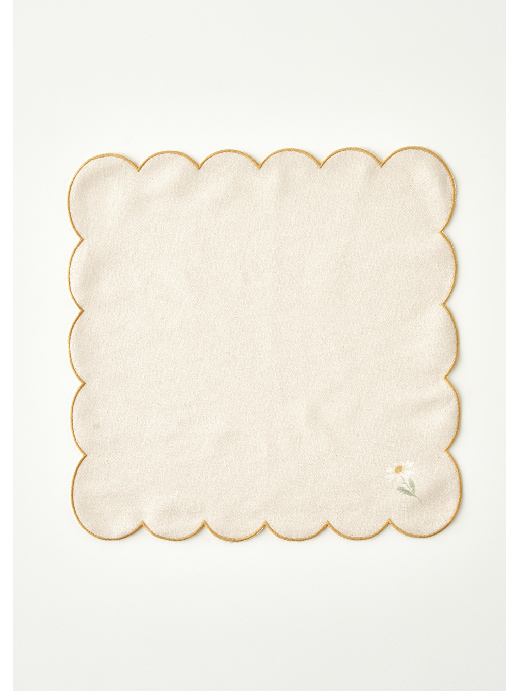 Daisy Scallop Kenar Peçete Bej (40x40 cm)