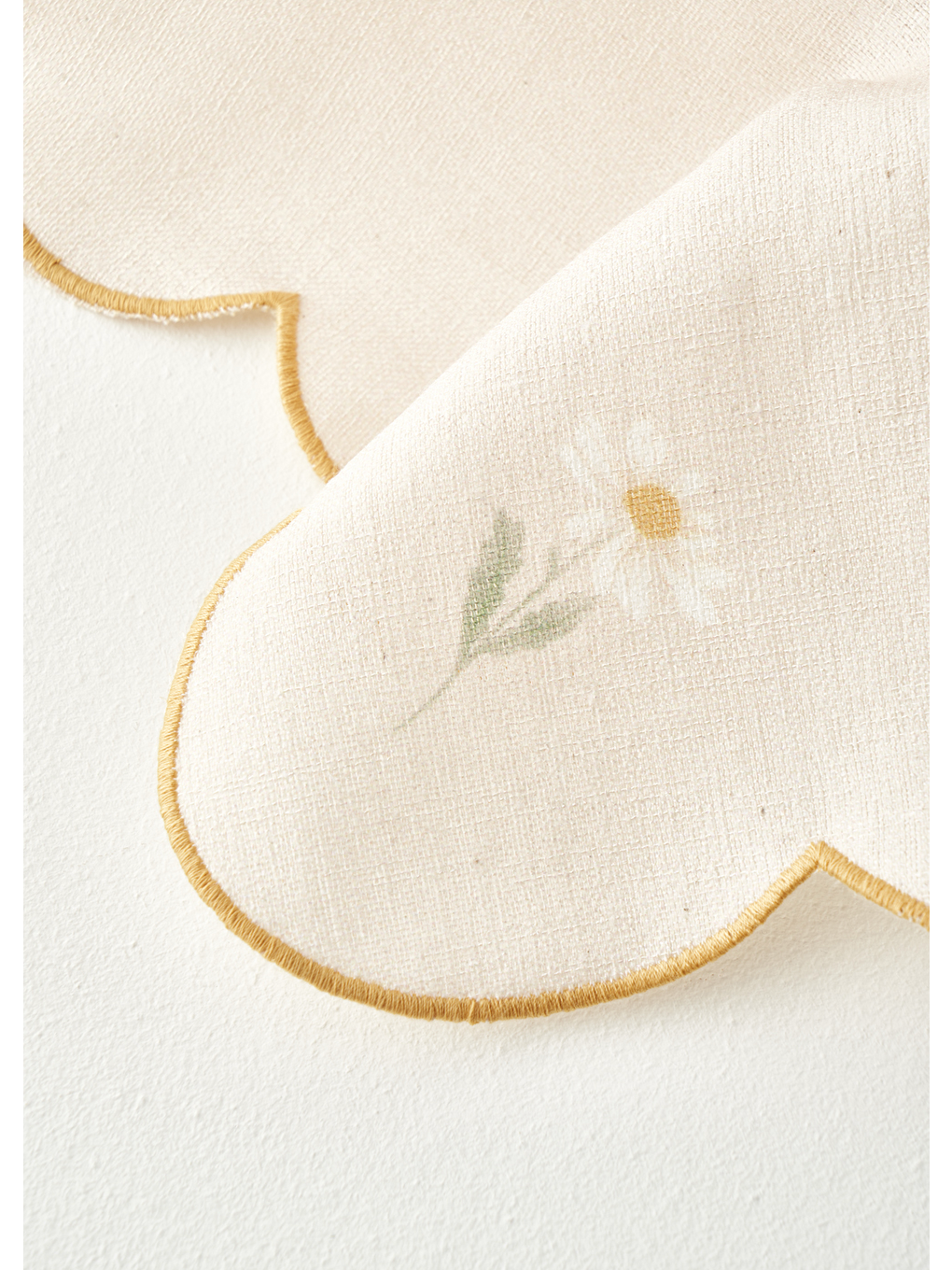 Daisy Scallop Kenar Peçete Bej (40x40 cm)-3