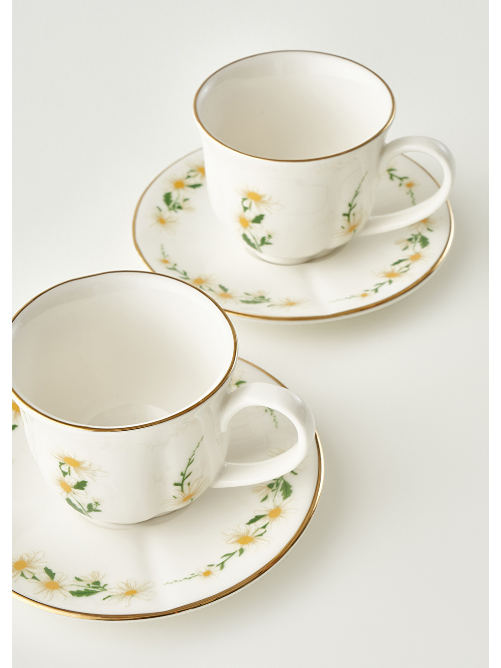 Ekru Daisy 2'li Çay Fincanı Seti Krem (200 cc)-1
