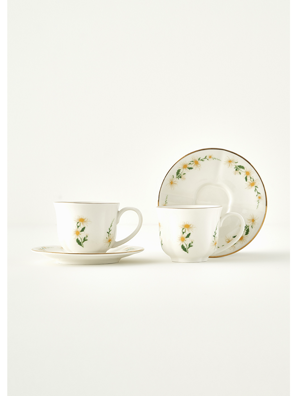 Ekru Daisy 2'li Çay Fincanı Seti Krem (200 cc)-2