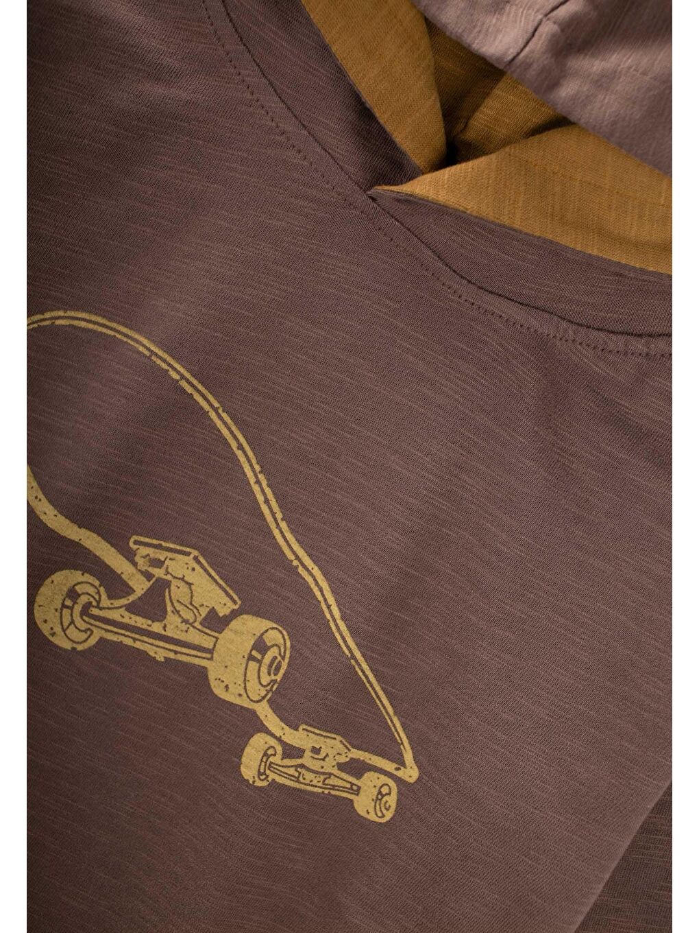 Bej Kapüşonlu Uzun Kollu T-Shırt 2-10 Yaş Vizon-2