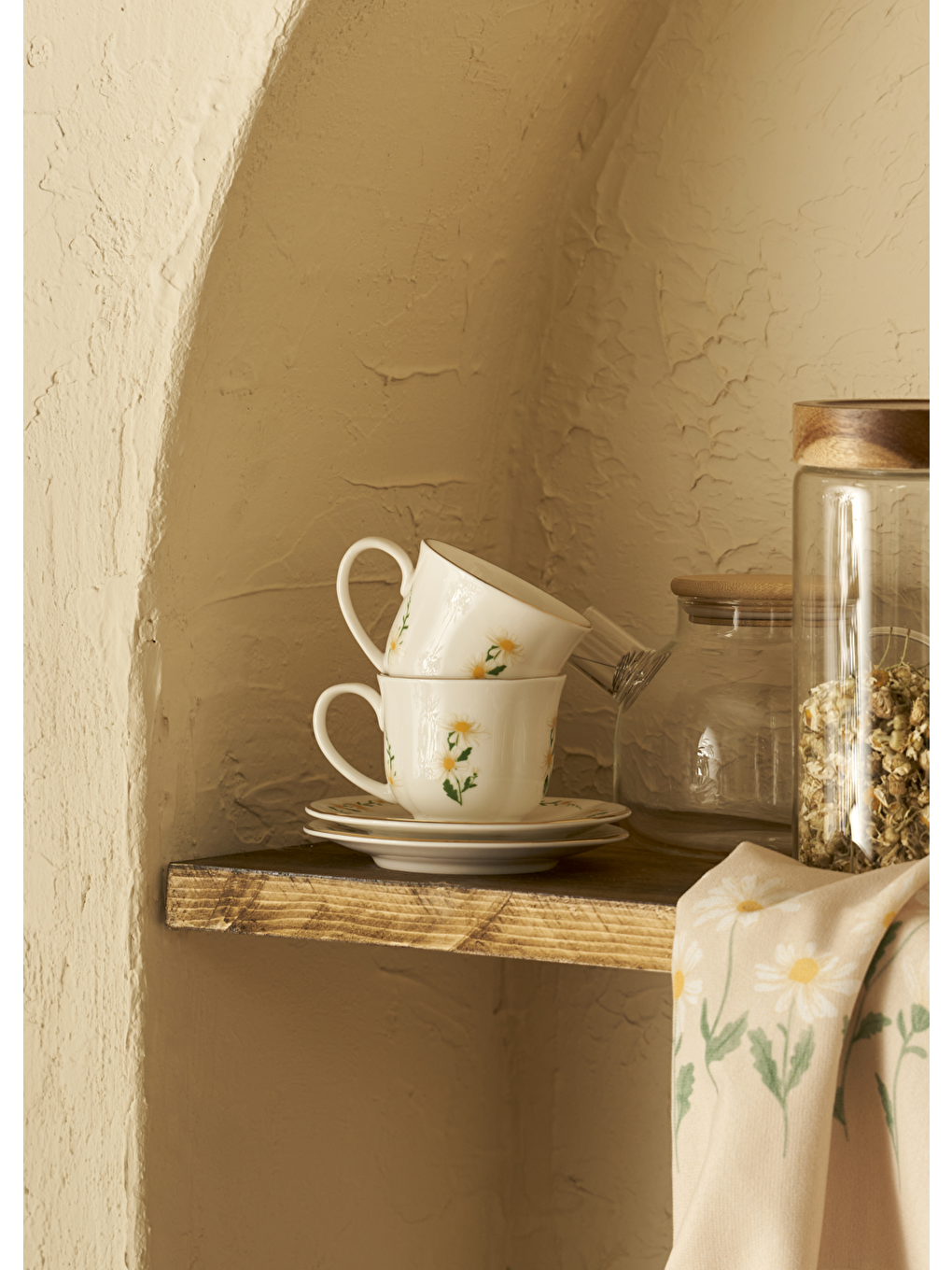 Ekru Daisy 2'li Çay Fincanı Seti Krem (200 cc)-6