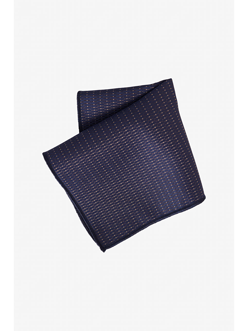Erkek Lacivert-Kahverengi Desenli Kravat-Mendil Set-1