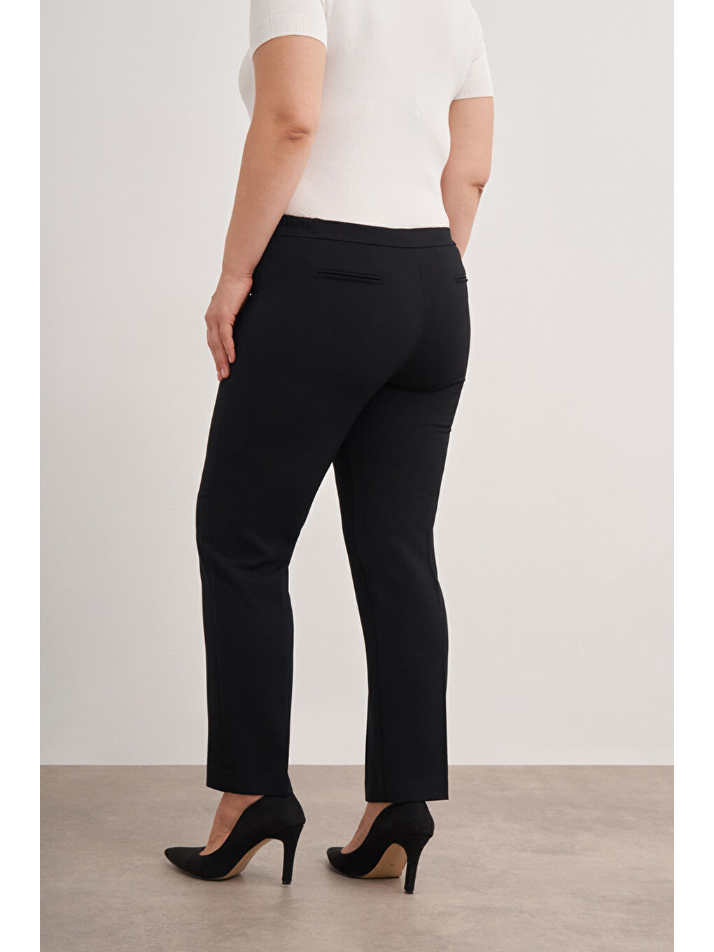 Siyah Klasik Büyük Beden Pantolon-4