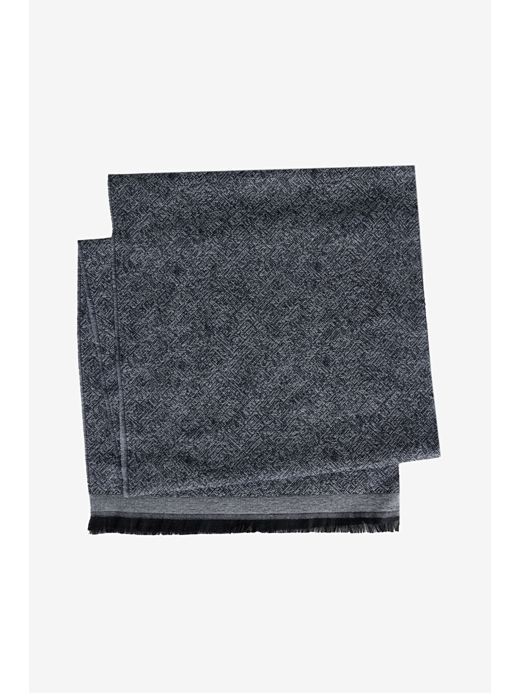 Erkek Lacivert-Gri Desenli Sıcak Tutan Atkı-1