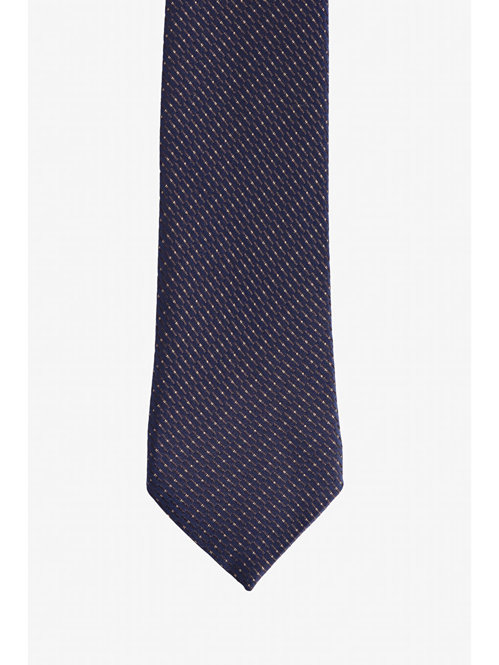 Erkek Lacivert-Kahverengi Desenli Kravat-Mendil Set-2