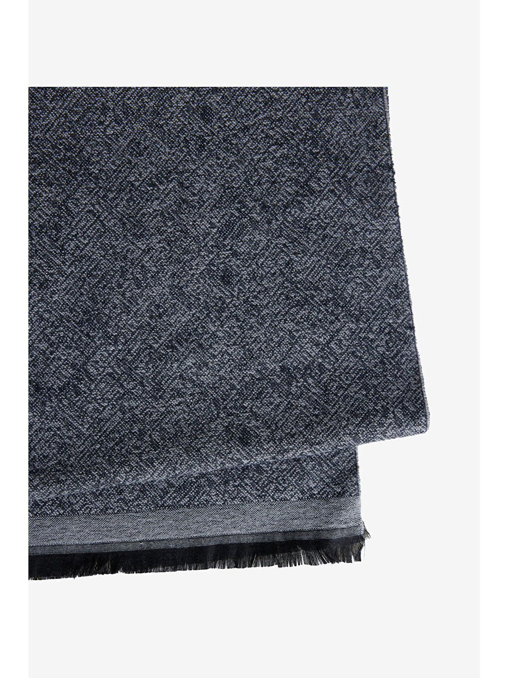 Erkek Lacivert-Gri Desenli Sıcak Tutan Atkı-2