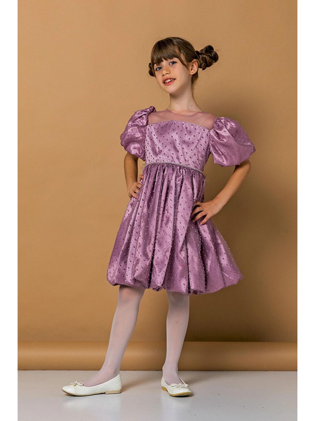 Mor Kol Balonlu Abiye 2281