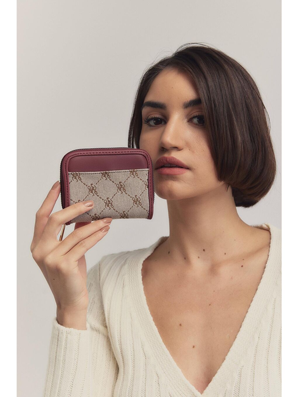 Bert Desenli Cüzdan  Bordo