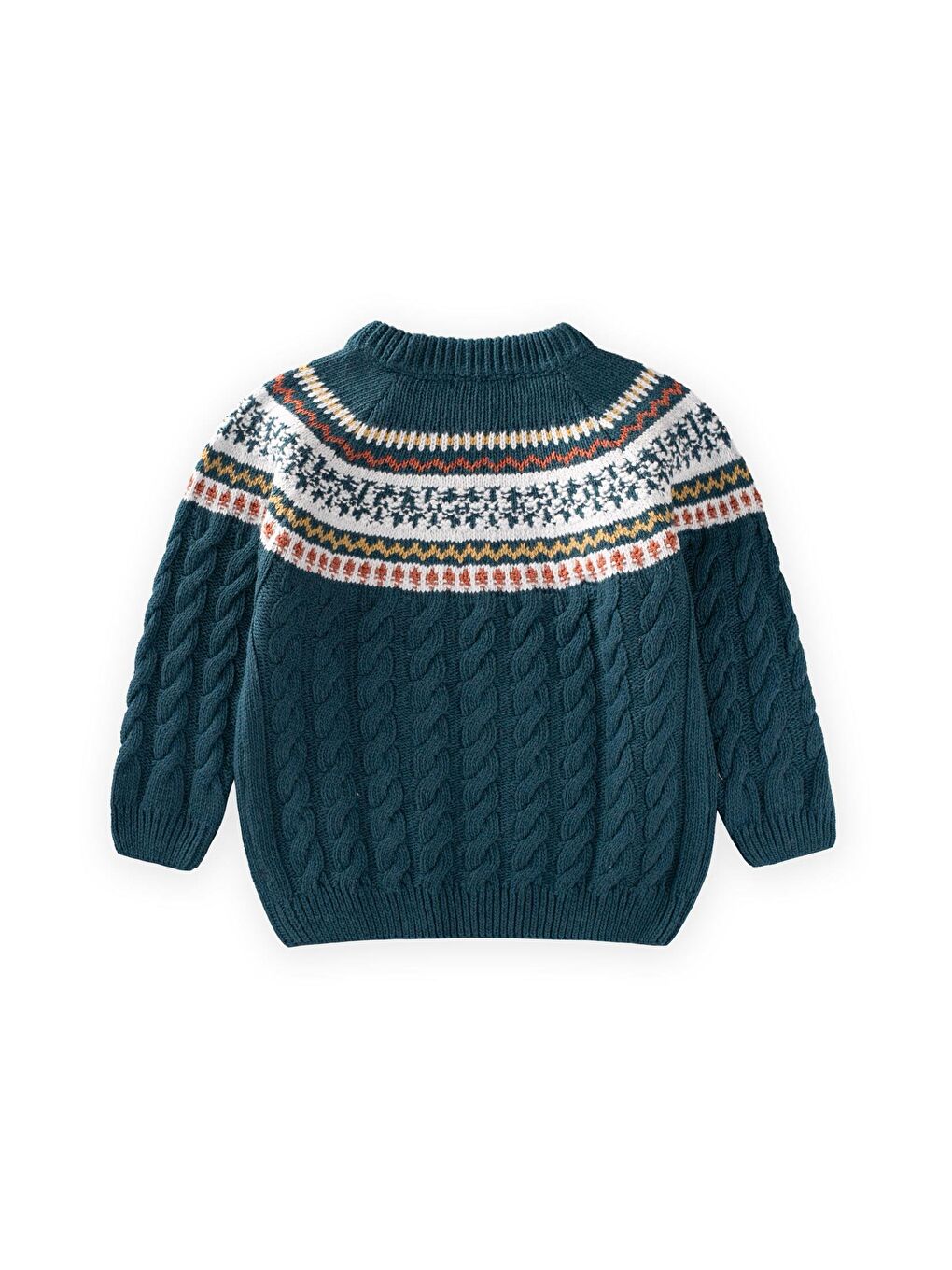 Desenli Triko Kazak 2-8 Yaş Petrol-1