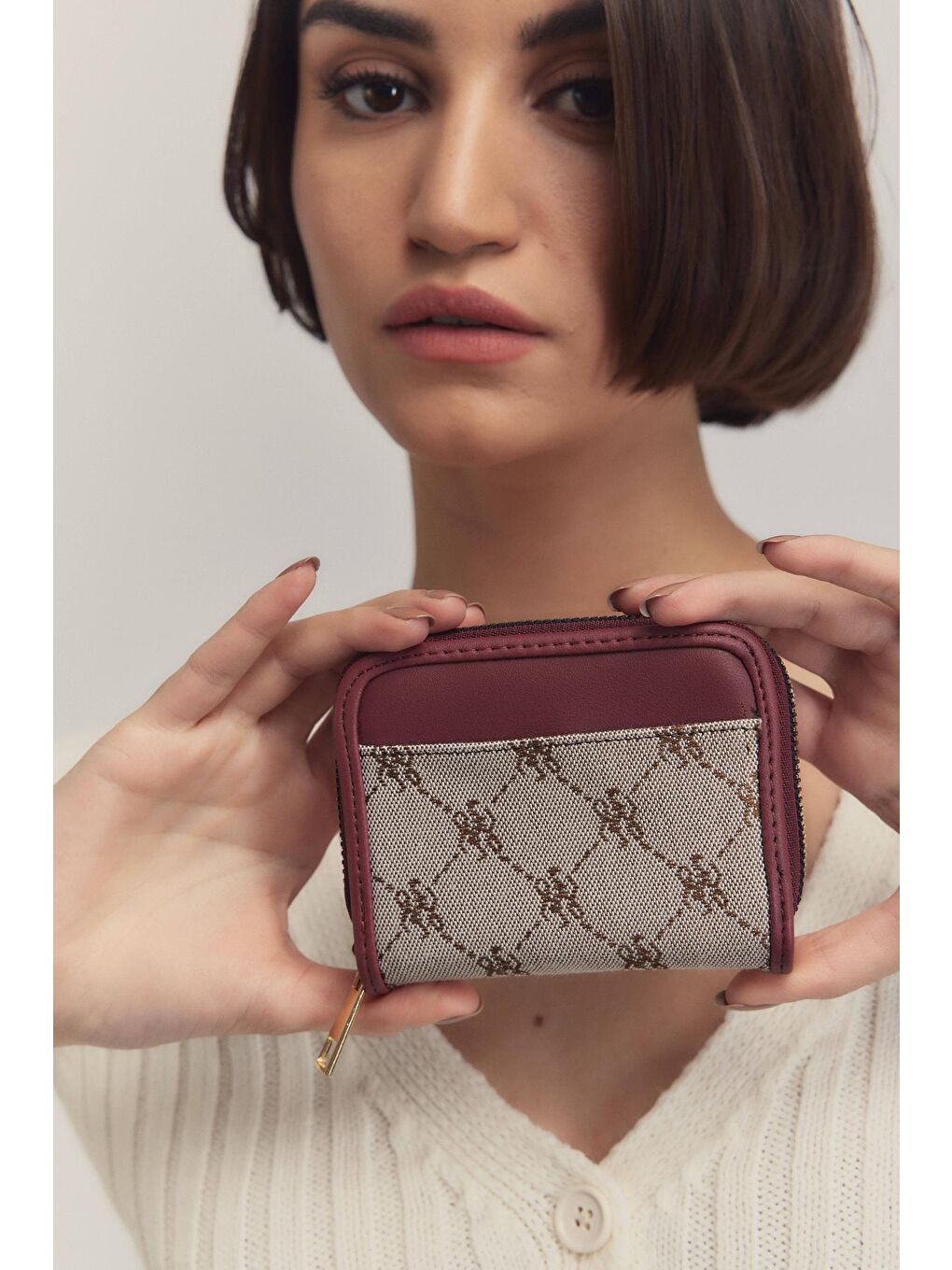 Bert Desenli Cüzdan  Bordo-1