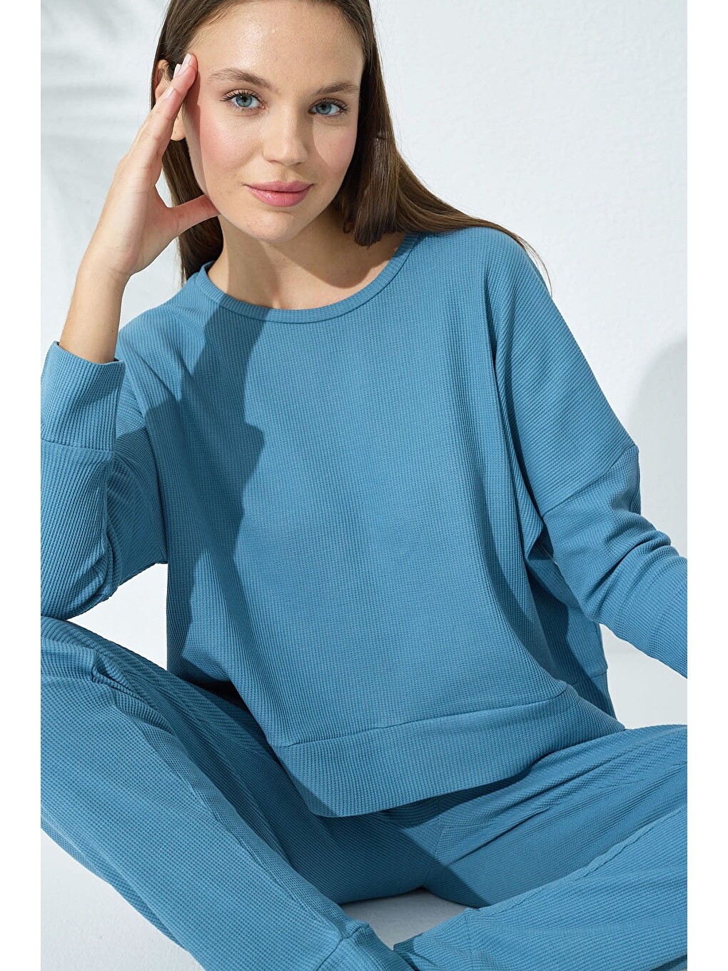 İndigo Örme Pijama Takımı