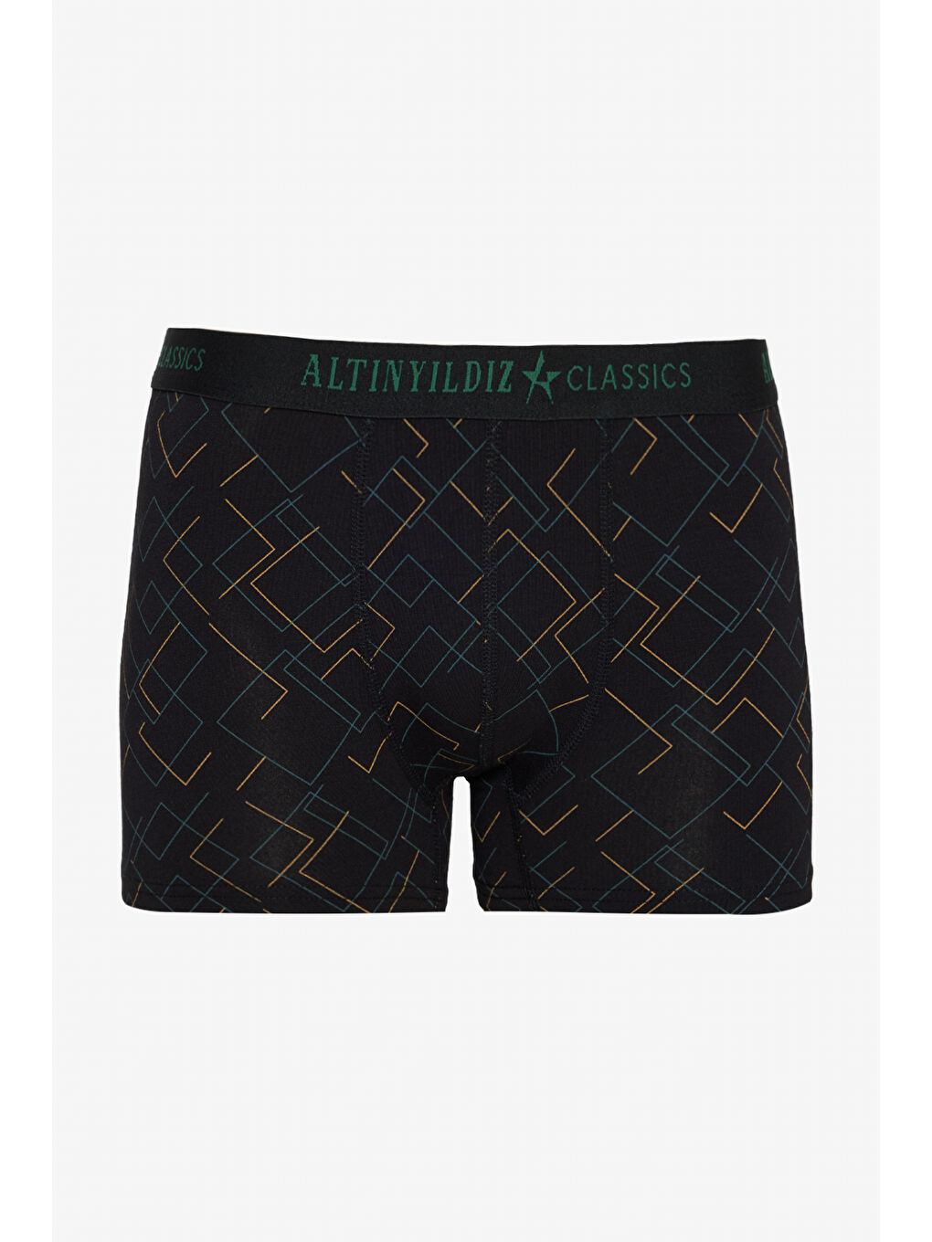 Erkek Siyah-Lacivert Standart Fit Modal Pamuk Desenli Esnek 3'lü Boxer Paketi-1