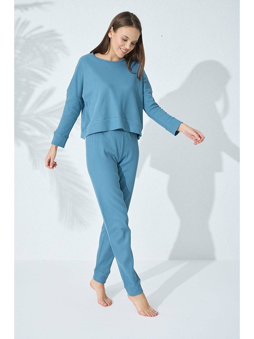 İndigo Örme Pijama Takımı-1