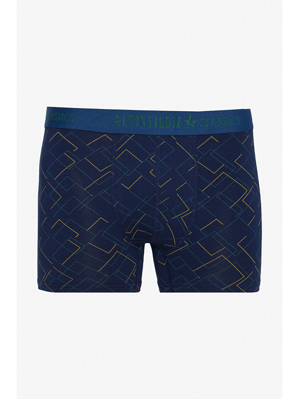 Erkek Siyah-Lacivert Standart Fit Modal Pamuk Desenli Esnek 3'lü Boxer Paketi-2